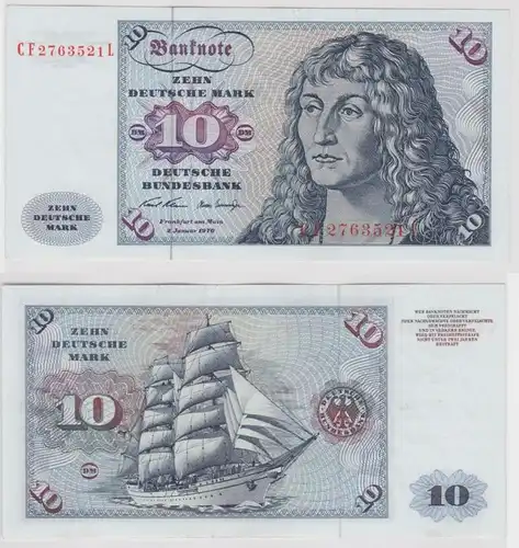 T146924 Banknote 10 DM Deutsche Mark Ro. 270b Schein 2.Jan. 1970 KN CF 2763521 L