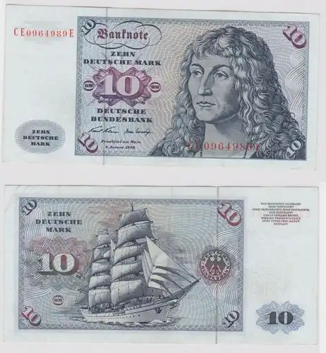 T146922 Banknote 10 DM Deutsche Mark Ro. 270b Schein 2.Jan. 1970 KN CE 0964989 E