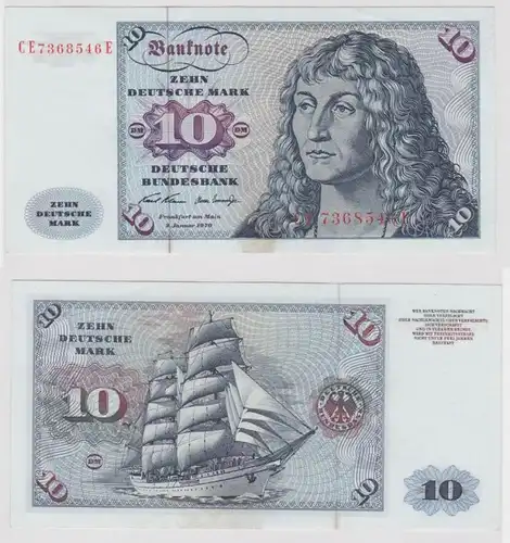 T146918 Banknote 10 DM Deutsche Mark Ro. 270b Schein 2.Jan. 1970 KN CE 7368546 E