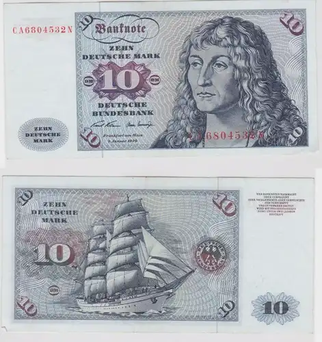 T146915 Banknote 10 DM Deutsche Mark Ro. 270a Schein 2.Jan. 1970 KN CA 6804532 N