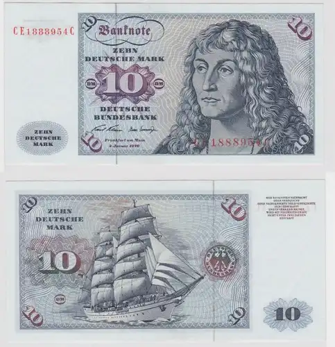 T146912 Banknote 10 DM Deutsche Mark Ro. 270b Schein 2.Jan. 1970 KN CE 1888954 C