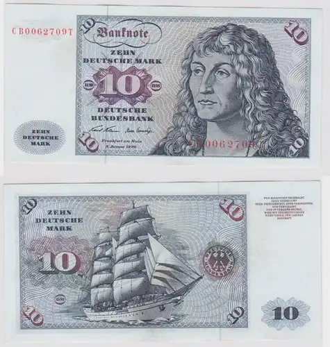 T146903 Banknote 10 DM Deutsche Mark Ro. 270a Schein 2.Jan. 1970 KN CB 0062709 T