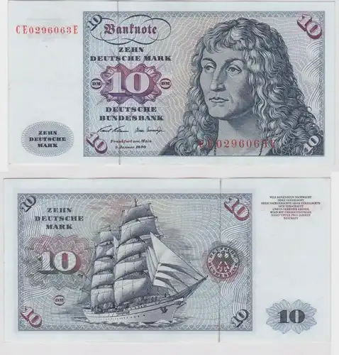 T146900 Banknote 10 DM Deutsche Mark Ro. 270b Schein 2.Jan. 1970 KN CE 0296063 E