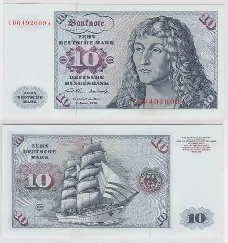 T146899 Banknote 10 DM Deutsche Mark Ro. 270a Schein 2.Jan. 1970 KN CD 6492609 A