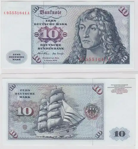 T146890 Banknote 10 DM Deutsche Mark Ro. 270a Schein 2.Jan. 1970 KN CD 5551641 A