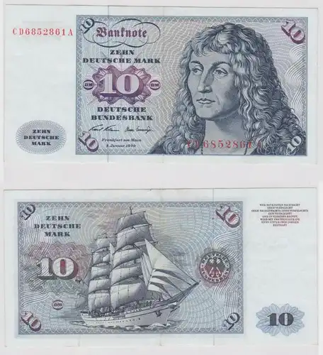 T146887 Banknote 10 DM Deutsche Mark Ro. 270a Schein 2.Jan. 1970 KN CD 6852861 A