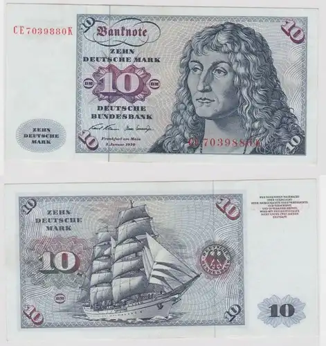 T146884 Banknote 10 DM Deutsche Mark Ro. 270b Schein 2.Jan. 1970 KN CE 7039880 K