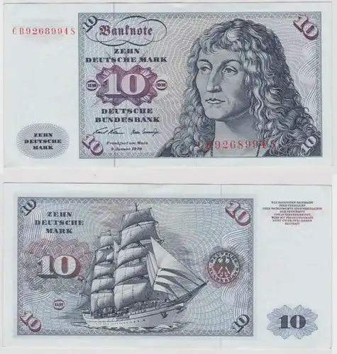 T146880 Banknote 10 DM Deutsche Mark Ro. 270a Schein 2.Jan. 1970 KN CB 9268994 S