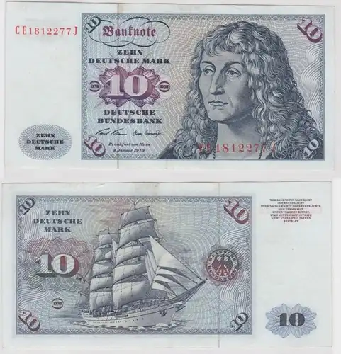 T146878 Banknote 10 DM Deutsche Mark Ro. 270b Schein 2.Jan. 1970 KN CE 1812277 J