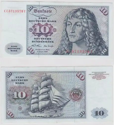 T146874 Banknote 10 DM Deutsche Mark Ro. 270a Schein 2.Jan. 1970 KN CC 5713578 Y