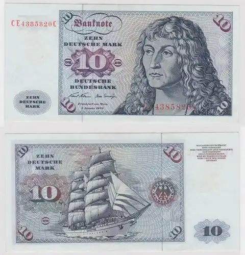 T146860 Banknote 10 DM Deutsche Mark Ro. 270b Schein 2.Jan. 1970 KN CE 4385820 C