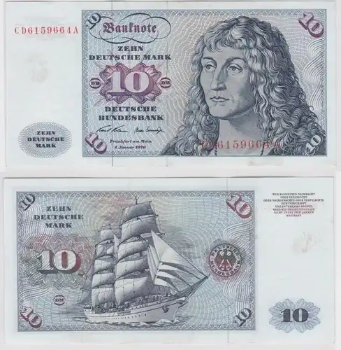 T146859 Banknote 10 DM Deutsche Mark Ro. 270a Schein 2.Jan. 1970 KN CD 6159664 A