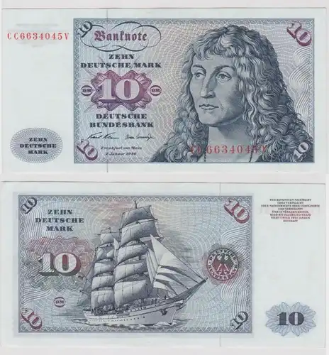 T146858 Banknote 10 DM Deutsche Mark Ro. 270a Schein 2.Jan. 1970 KN CC 6634045 V