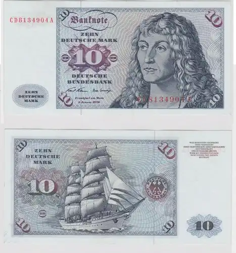 T146857 Banknote 10 DM Deutsche Mark Ro. 270a Schein 2.Jan. 1970 KN CD  A