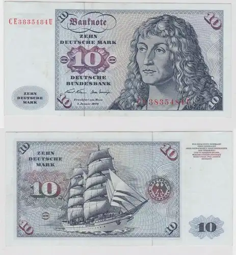T146846 Banknote 10 DM Deutsche Mark Ro. 270b Schein 2.Jan. 1970 KN CE 3835484 U