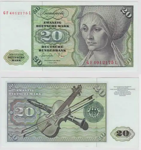 T146843 Banknote 20 DM Deutsche Mark Ro. 276a Schein 1.Juni 1977 KN GF 4012175 L