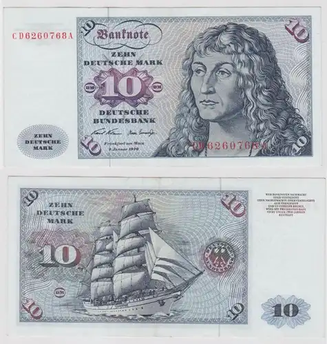 T146829 Banknote 10 DM Deutsche Mark Ro. 270a Schein 2.Jan. 1970 KN CD 6260768 A