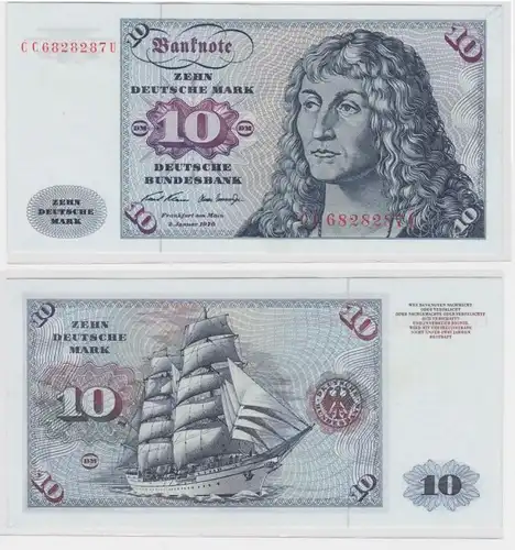 T146754 Banknote 10 DM Deutsche Mark Ro. 270a Schein 2.Jan. 1970 KN CC 6828287 U
