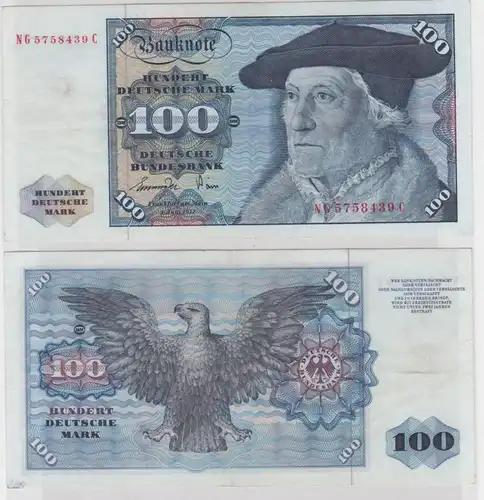 T146753 Banknote 100 DM Deutsche Mark Ro 278a Schein 1.Juni 1977 KN NG 5758439 C