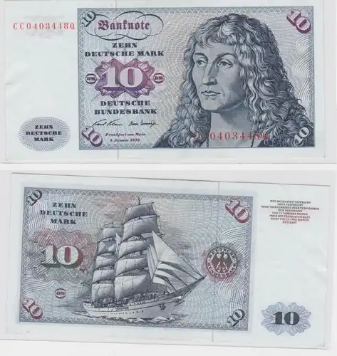 T146750 Banknote 10 DM Deutsche Mark Ro. 270a Schein 2.Jan. 1970 KN CC 0403448 Q