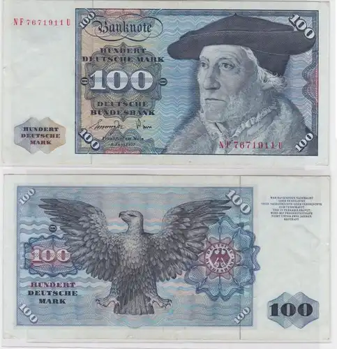 T146731 Banknote 100 DM Deutsche Mark Ro 278a Schein 1.Juni 1977 KN NF 7671911 U