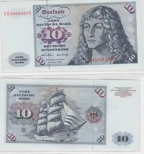 T146726 Banknote 10 DM Deutsche Mark Ro. 270b Schein 2.Jan. 1970 KN CE 4662481 C