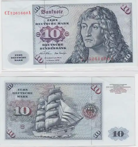 T146723 Banknote 10 DM Deutsche Mark Ro. 270b Schein 2.Jan. 1970 KN CE 3261660 A