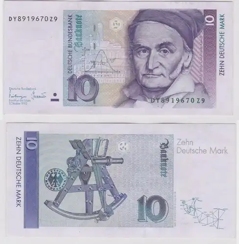 T146717 Banknote 10 DM Deutsche Mark Ro. 303a Schein 1.Okt. 1993 KN DY 8919670Z9