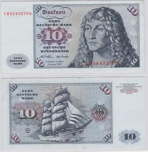 T146715 Banknote 10 DM Deutsche Mark Ro. 270a Schein 2.Jan. 1970 KN CB 5443270 Q