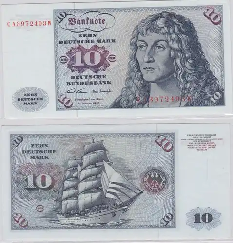 T146713 Banknote 10 DM Deutsche Mark Ro. 270a Schein 2.Jan. 1970 KN CA 3972403 W