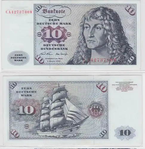 T146710 Banknote 10 DM Deutsche Mark Ro. 270a Schein 2.Jan. 1970 KN CA 4273780 W