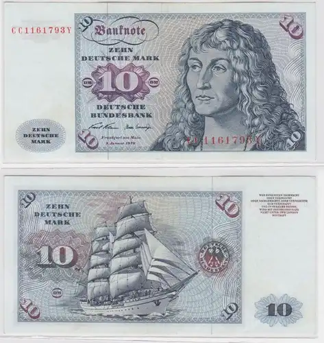 T146709 Banknote 10 DM Deutsche Mark Ro. 270a Schein 2.Jan. 1970 KN CC 1161793 Y