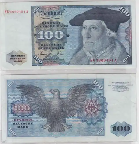 T146708 Banknote 100 DM Deutsche Mark Ro 278a Schein 1.Juni 1977 KN NG 3860454 A