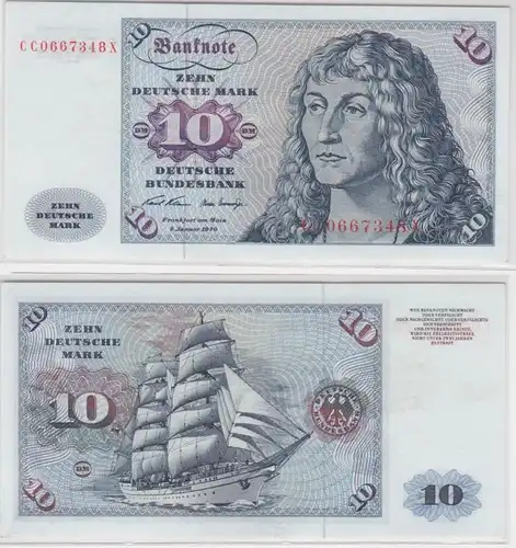 T146699 Banknote 10 DM Deutsche Mark Ro. 270a Schein 2.Jan. 1970 KN CC 0667348 X