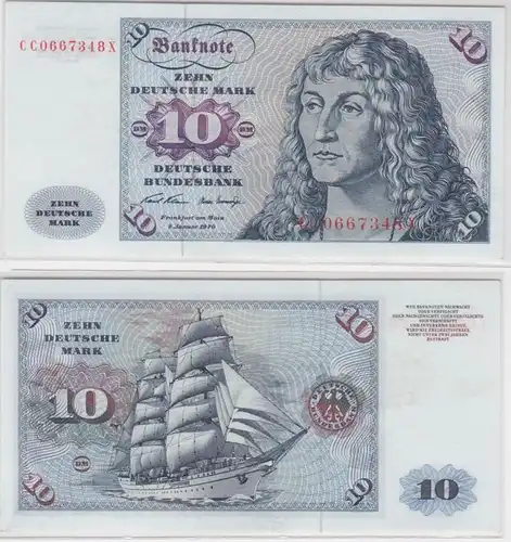 T146699 Banknote 10 DM Deutsche Mark Ro. 270a Schein 2.Jan. 1970 KN CC  X