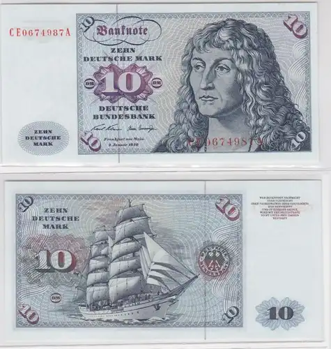 T146687 Banknote 10 DM Deutsche Mark Ro. 270b Schein 2.Jan. 1970 KN CE 0674987 A