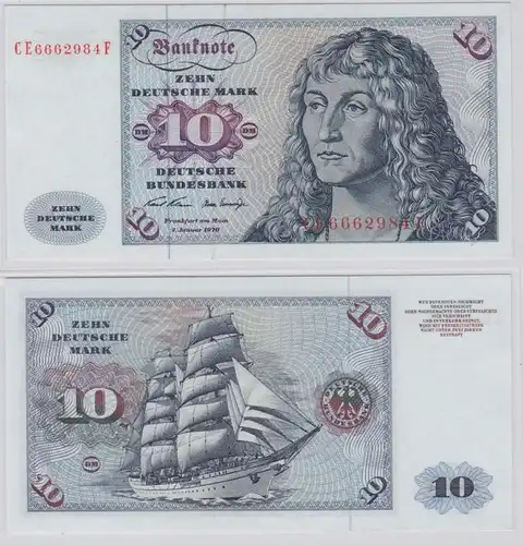 T146682 Banknote 10 DM Deutsche Mark Ro. 270b Schein 2.Jan. 1970 KN CE 6662984 F