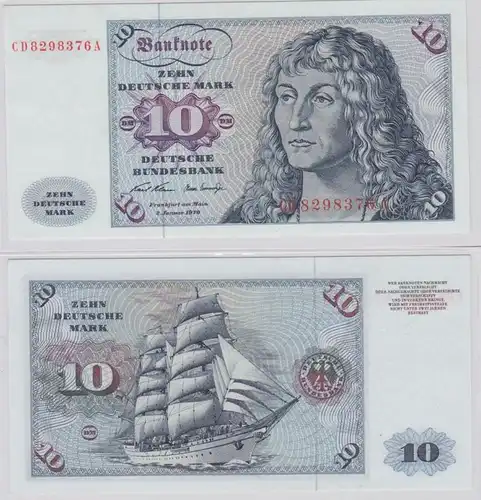 T146673 Banknote 10 DM Deutsche Mark Ro. 270a Schein 2.Jan. 1970 KN CD 8298376 A