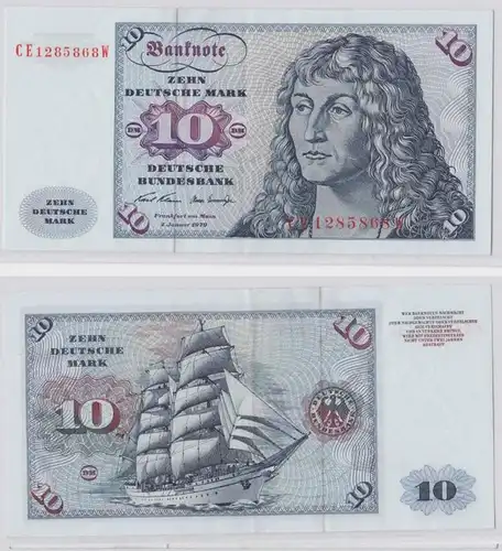 T146669 Banknote 10 DM Deutsche Mark Ro. 270b Schein 2.Jan. 1970 KN CE 1285868 W