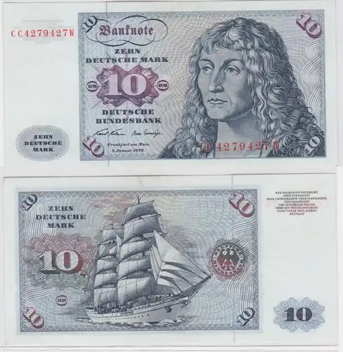 T146663 Banknote 10 DM Deutsche Mark Ro. 270a Schein 2.Jan. 1970 KN CC 4279427 W