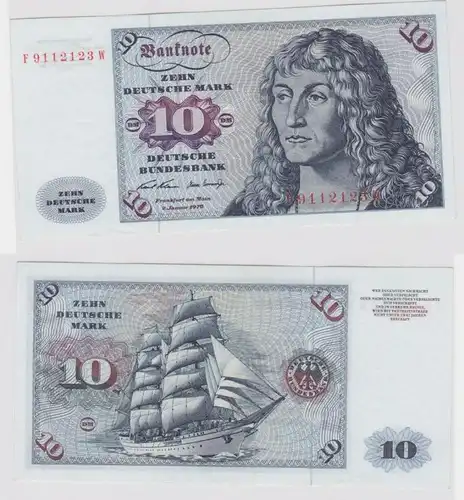 T146652 Banknote 10 DM Deutsche Mark Ro. 270a Schein 2.Jan. 1970 KN F 9112123 W