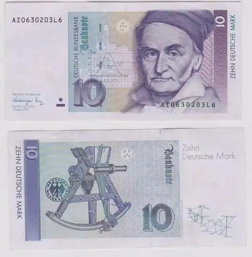 T146597 Banknote 10 DM Deutsche Mark Ro. 297a Schein 1.Aug. 1991 KN AZ 0630203L6