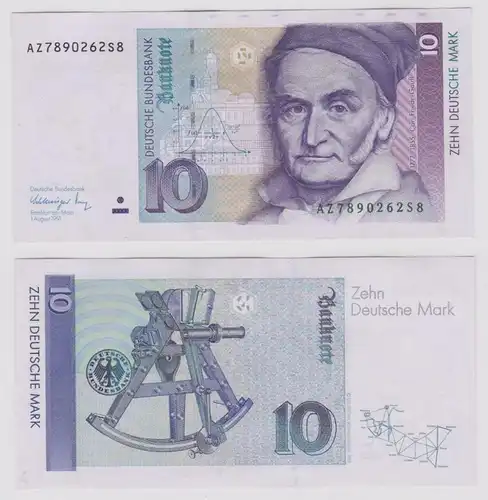 T146587 Banknote 10 DM Deutsche Mark Ro. 297a Schein 1.Aug. 1991 KN AZ 7890262S8