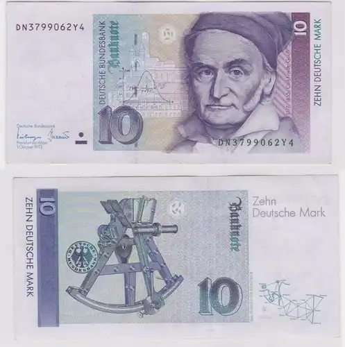 T146586 Banknote 10 DM Deutsche Mark Ro. 303a Schein 1.Okt. 1993 KN DN 3799062Y4