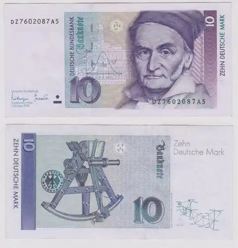 T146575 Banknote 10 DM Deutsche Mark Ro. 303a Schein 1.Okt. 1993 KN DZ 7602087A5