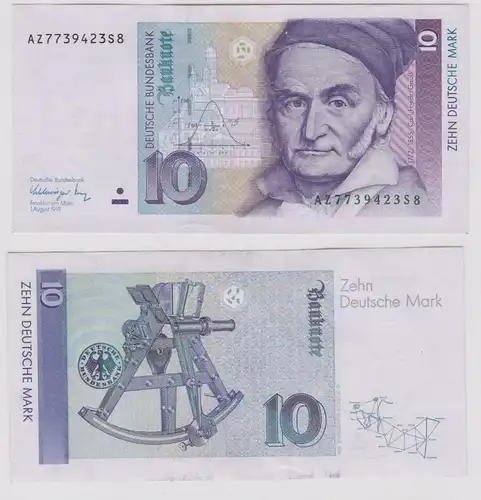 T146571 Banknote 10 DM Deutsche Mark Ro. 297a Schein 1.Aug. 1991 KN AZ 7739423S8