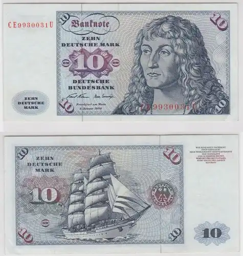 T146561 Banknote 10 DM Deutsche Mark Ro. 270b Schein 2.Jan. 1970 KN CE 9930031 U
