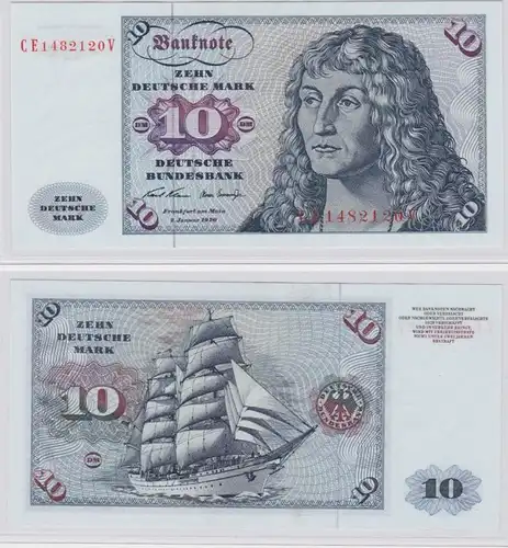 T146560 Banknote 10 DM Deutsche Mark Ro. 270b Schein 2.Jan. 1970 KN CE 1482120 V