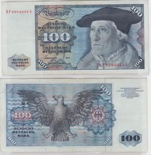 T146559 Banknote 100 DM Deutsche Mark Ro 278a Schein 1.Juni 1977 KN NF 4294034 S