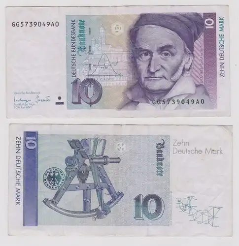 T146555 Banknote 10 DM Deutsche Mark Ro. 303a Schein 1.Okt. 1993 KN GG 5739049A0